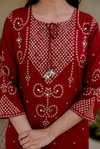 K 1190 By Naisha Cotton Bandhani Printed Kurti With Bottom Dupatta